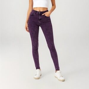 Liverpool Abby Skinny Jeans Womens Size 2/26 Purple Acid Wash Stretch Denim